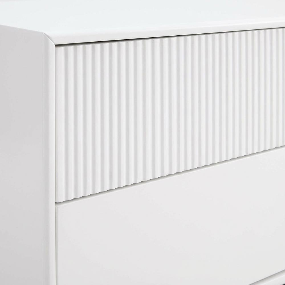 White TV Stand for TVs Up to 65 Inches with 3 Drawers