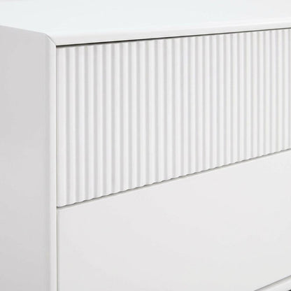White TV Stand for TVs Up to 65 Inches with 3 Drawers