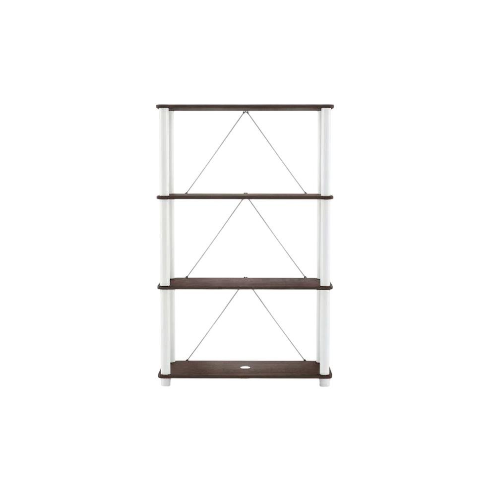Wood 4-Tier Bookcase with Open Shelving for Stylish Storage