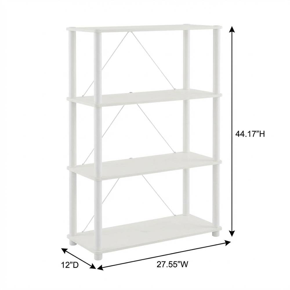 Wooden 4-Tier Bookcase with Open Shelves for Stylish Storage