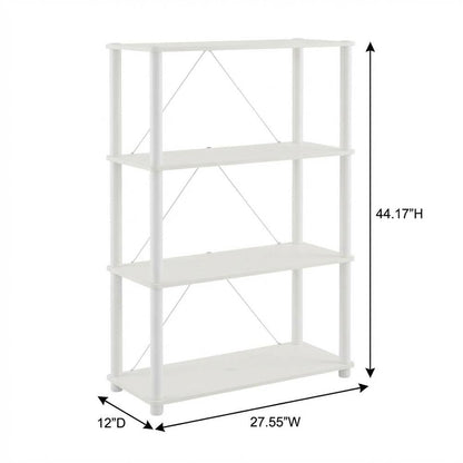 Wooden 4-Tier Bookcase with Open Shelves for Stylish Storage