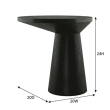 Round Solid Wood End Table with Pedestal Base for Living Room