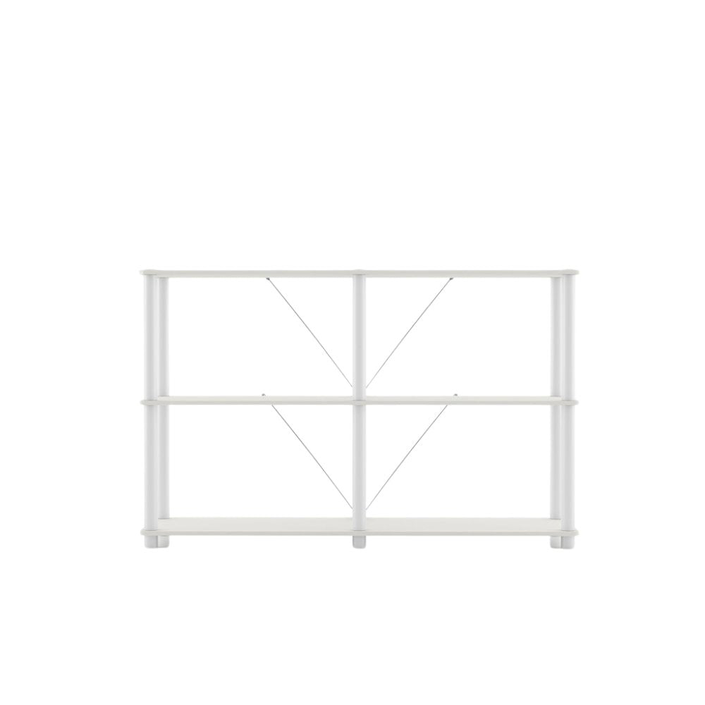 White Standing Shelf – 3 Tier Display Shelf with Horizontal Bookshelf Design