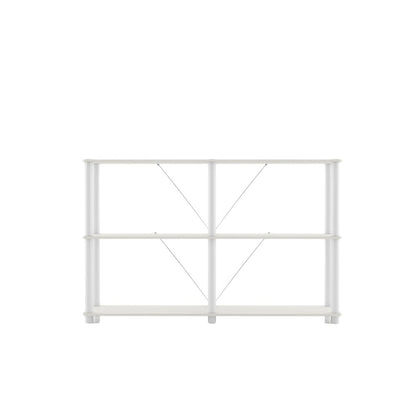White Standing Shelf – 3 Tier Display Shelf with Horizontal Bookshelf Design