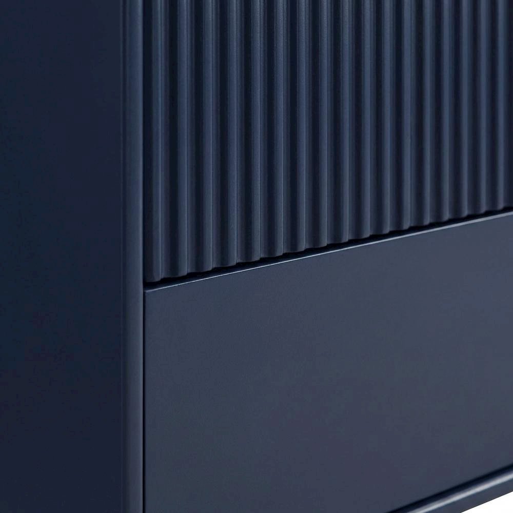 Blue TV Stand for 65-inch TVs with 3 Drawers in Engineered Wood
