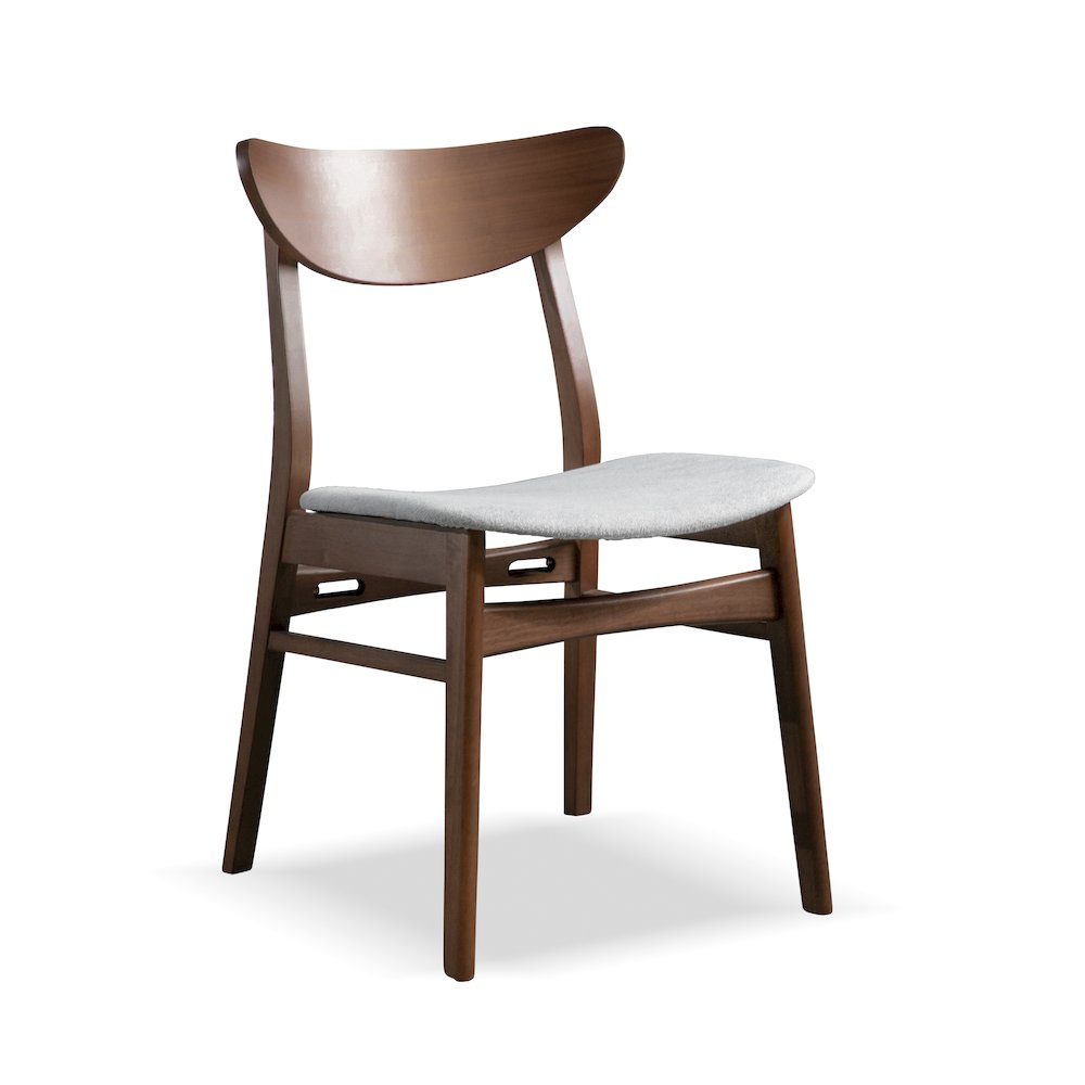 Erik 5-Piece Walnut Wood Dining Table Set with Padded Seat