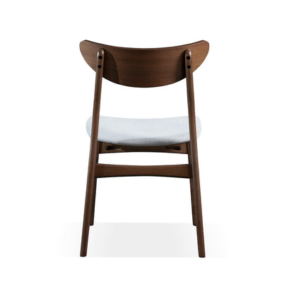 Erik 5-Piece Walnut Wood Dining Table Set with Boucle Seat