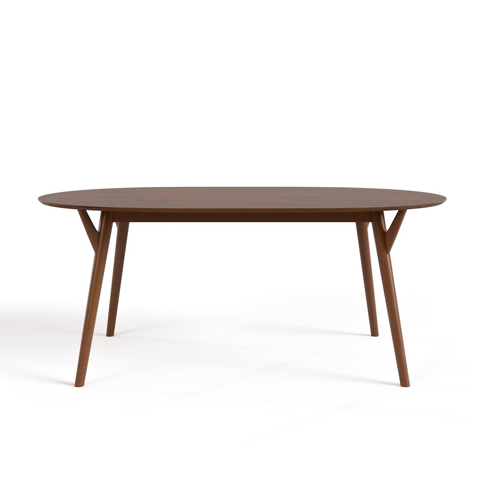 Erik 7-Piece Walnut Wood Dining Table Set with Boucle Seat