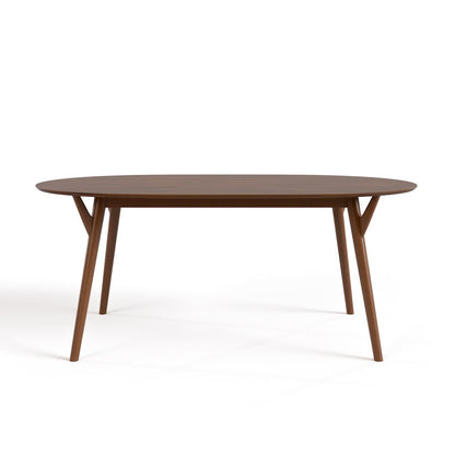 Erik 7-Piece Walnut Wood Dining Table Set with Boucle Seat