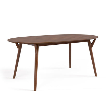 Erik 7-Piece Walnut Wood Dining Table Set with Boucle Seat
