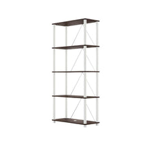 Wood 5-Tier Open Bookcase with Spacious Shelving for Home Office and Living Room