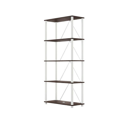 Wood 5-Tier Open Bookcase with Spacious Shelving for Home Office and Living Room