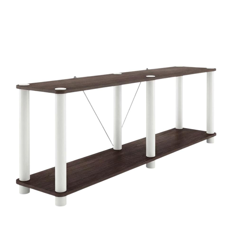Wood 2-Tier Bookcase with Open Shelves for Living Room and Office