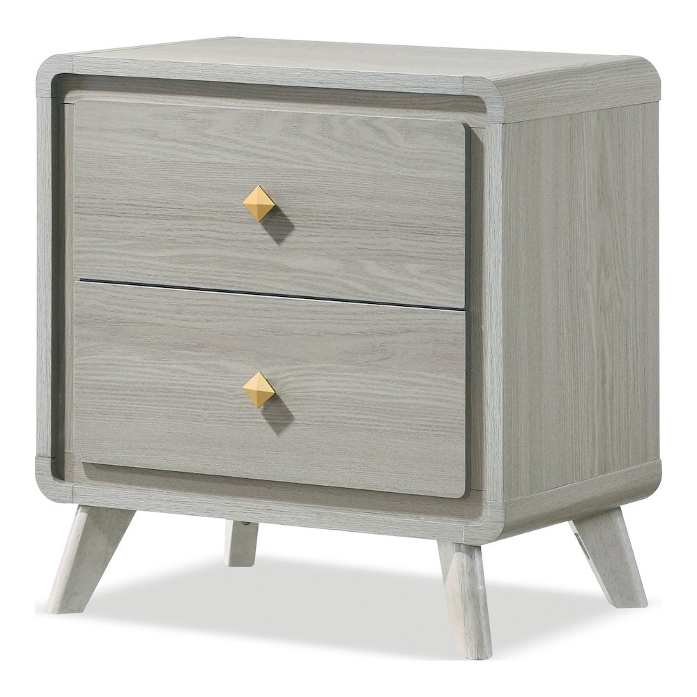 Sander 2-Piece Gray Wood Panel Upholstered Bedroom Set
