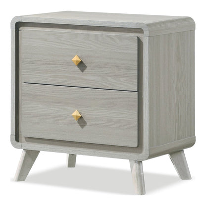 Sander 2-Piece Gray Wood Panel Upholstered Bedroom Set
