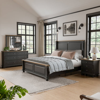 Fontevraud 4-Piece Bedroom Set with 3-Drawer Nightstand