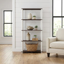 Wood 5-Tier Open Bookcase with Spacious Shelving for Home Office and Living Room