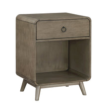 Gray Wooden Nightstand – 1 Drawer Side Table for Bedroom Décor and Storage