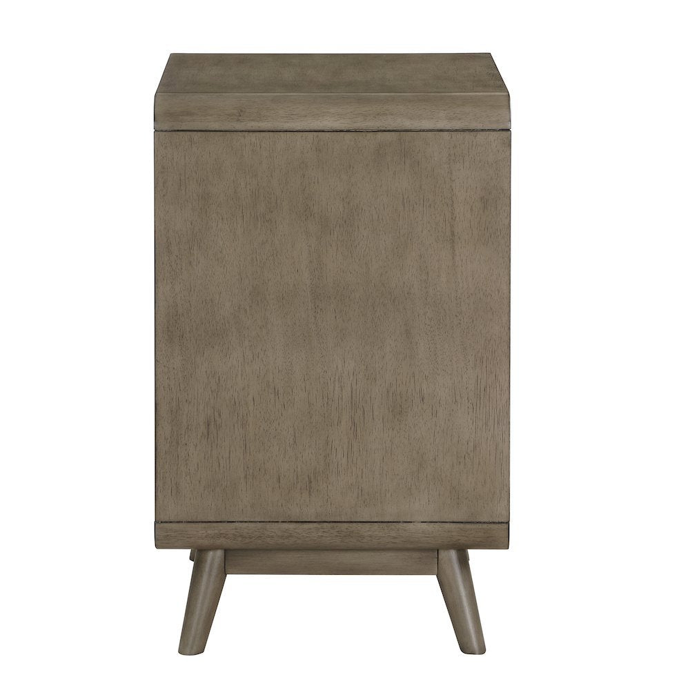 Gray Wooden Nightstand – 1 Drawer Side Table for Bedroom Décor and Storage