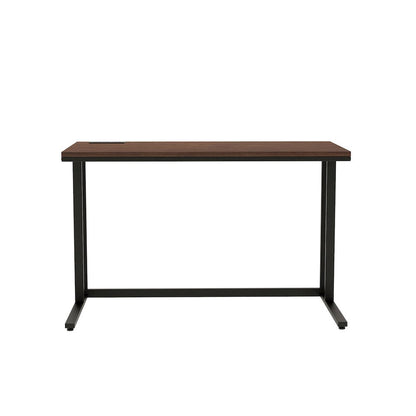 Black Writing Desk – Metal Computer Desk With USB and Power Outlets