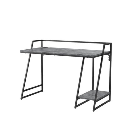 Gray Writing Desk – Metal Computer Desk or Home Office Table with USB