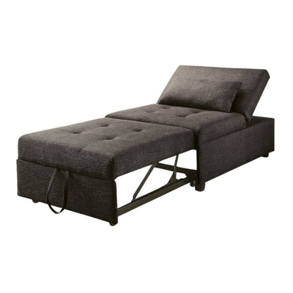 Gray Tufted Folding Ottoman Chair Sofa Bed - 43.5 Inch Long Single Sofa Design