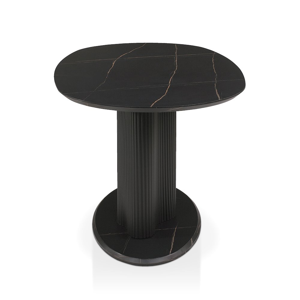 Elara Iron Base Pedestal Oval Dining Table
