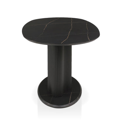 Elara Iron Base Pedestal Oval Dining Table