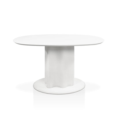 Elara Iron Base Pedestal Oval Dining Table