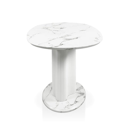 Elara Iron Base Pedestal Oval Dining Table
