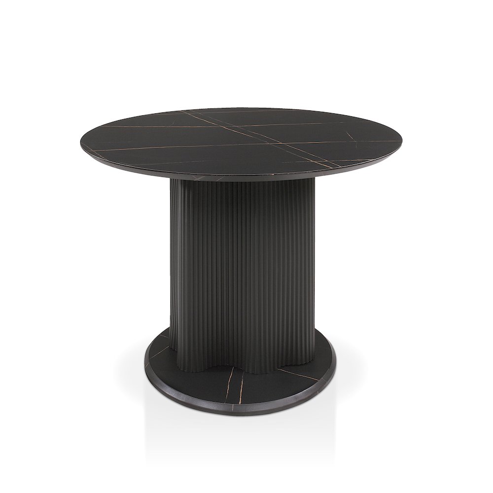 Elara Iron Base Pedestal Round Dining Table