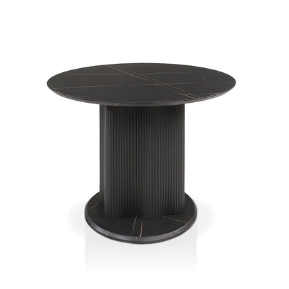 Elara Iron Base Pedestal Round Dining Table