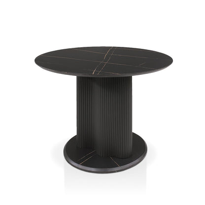 Elara Iron Base Pedestal Round Dining Table