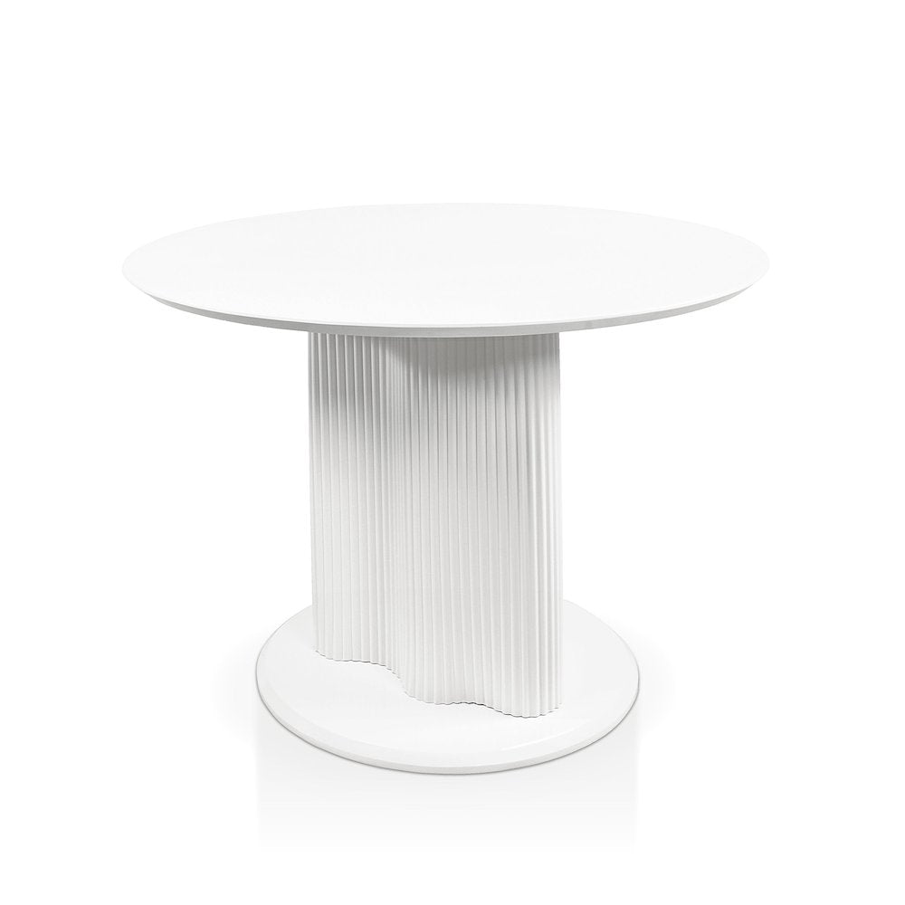Elara Iron Base Pedestal Round Dining Table