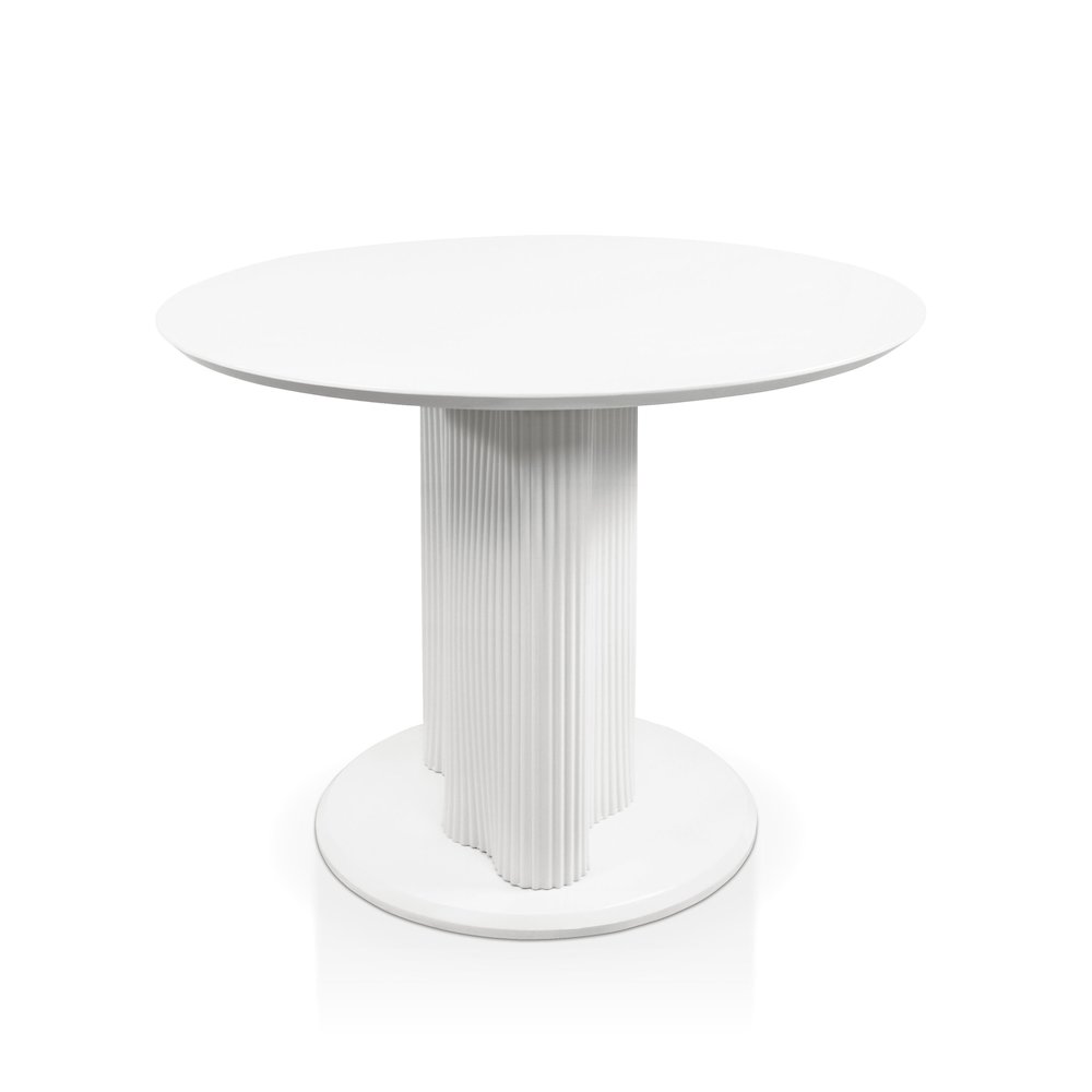 Elara Iron Base Pedestal Round Dining Table