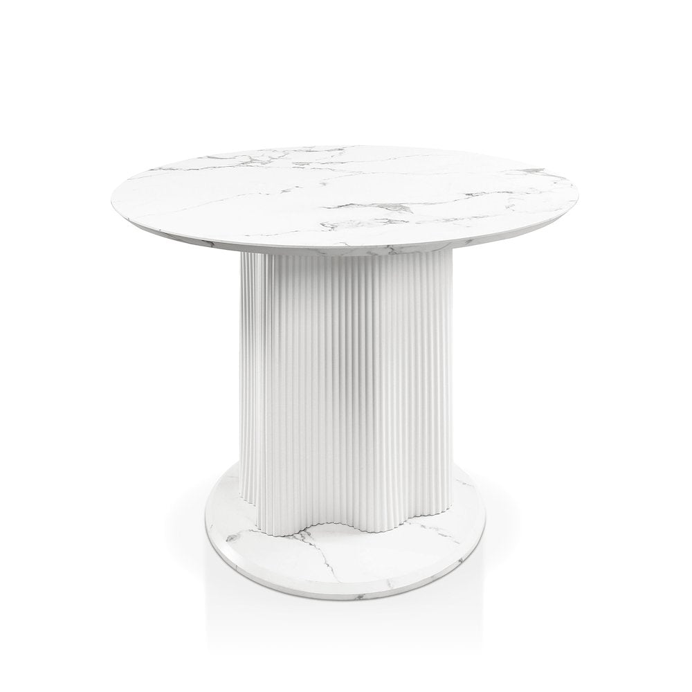 Elara Iron Base Pedestal Round Dining Table