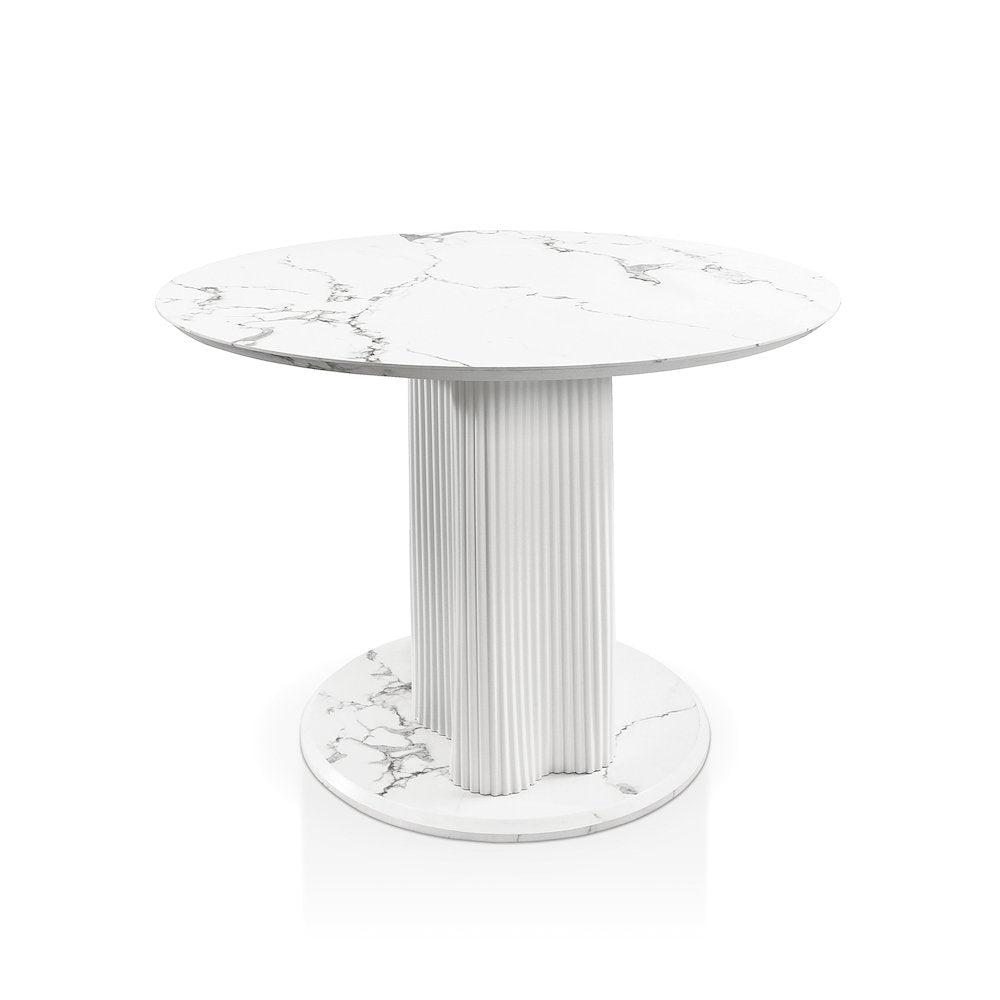 Elara Iron Base Pedestal Round Dining Table