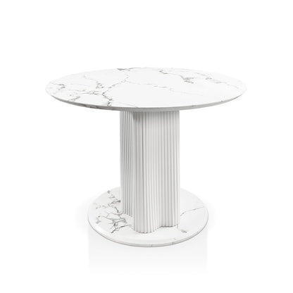 Elara Iron Base Pedestal Round Dining Table