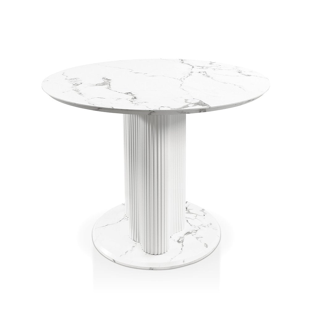 Elara Iron Base Pedestal Round Dining Table