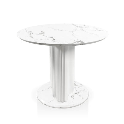 Elara Iron Base Pedestal Round Dining Table