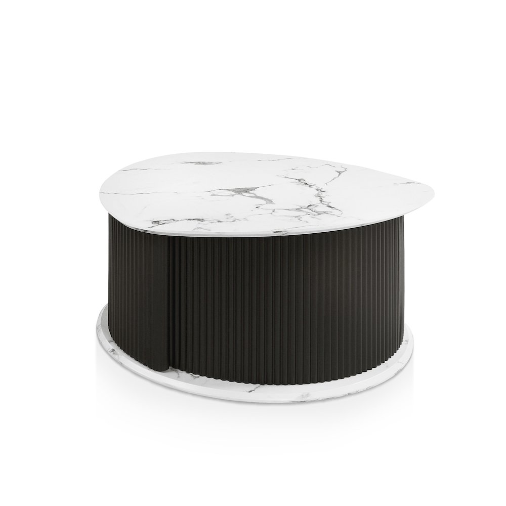Talo Fluted Pedestal Triangle Storage Coffee Table