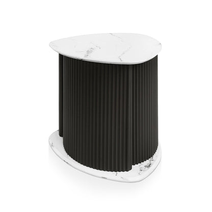 Talo Fluted Pedestal Triangle Storage End Table