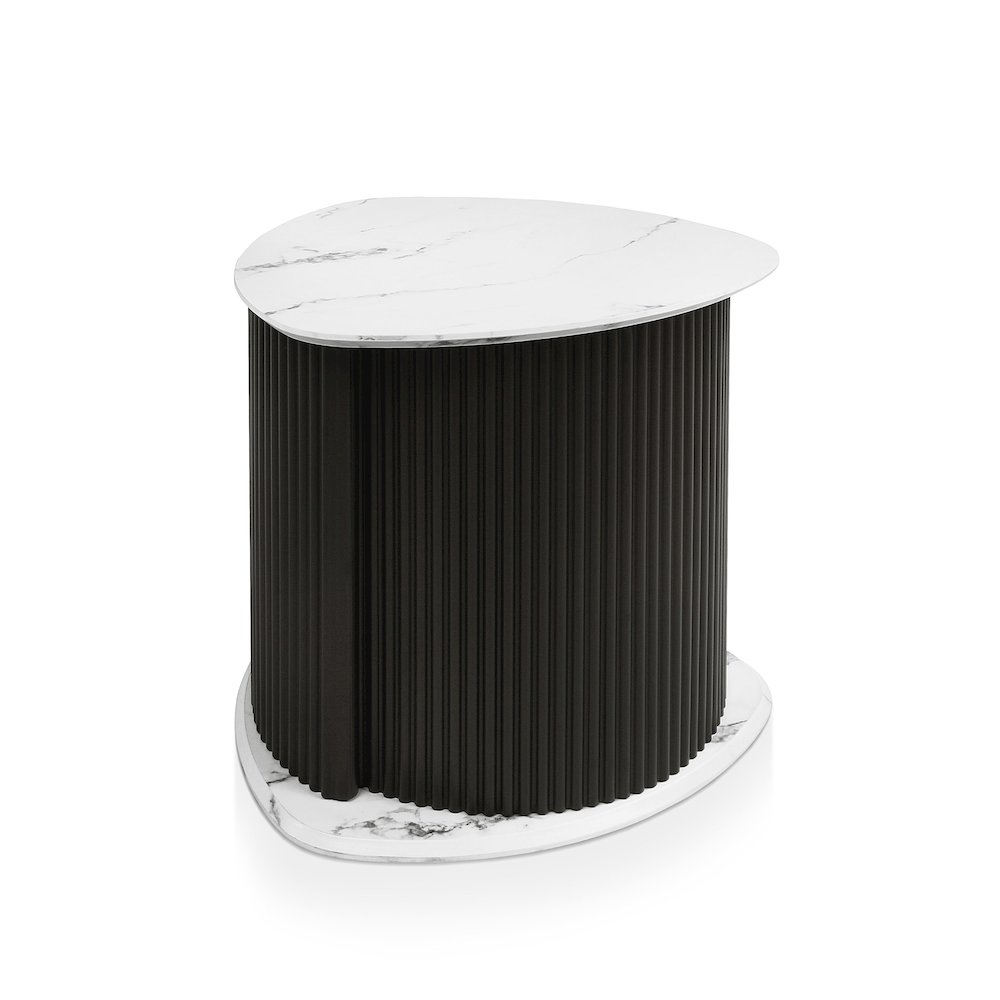 Talo Fluted Pedestal Triangle Storage End Table