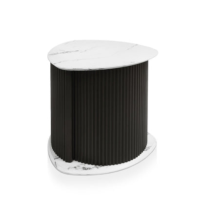 Talo Fluted Pedestal Triangle Storage End Table