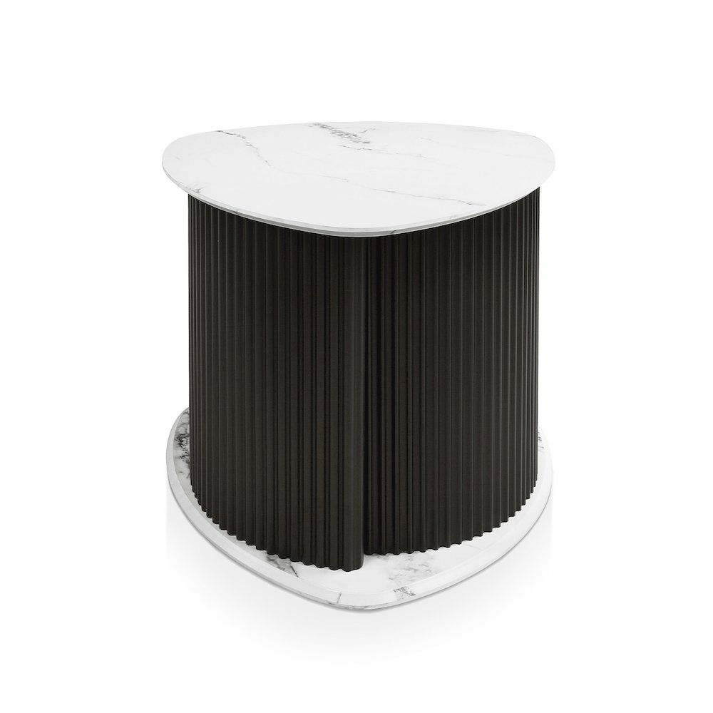 Talo Fluted Pedestal Triangle Storage End Table