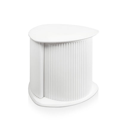 Talo Fluted Pedestal Triangle Storage End Table