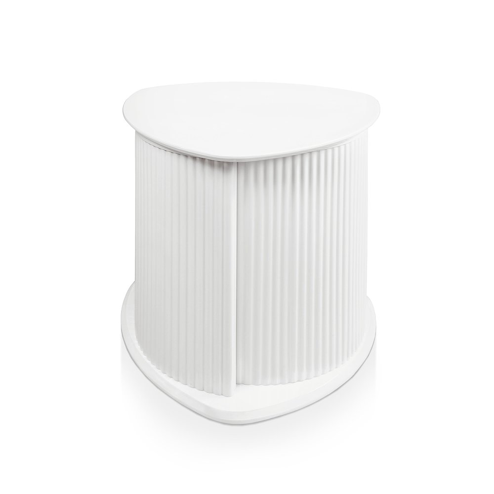 Talo Fluted Pedestal Triangle Storage End Table