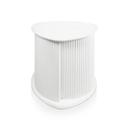 Talo Fluted Pedestal Triangle Storage End Table