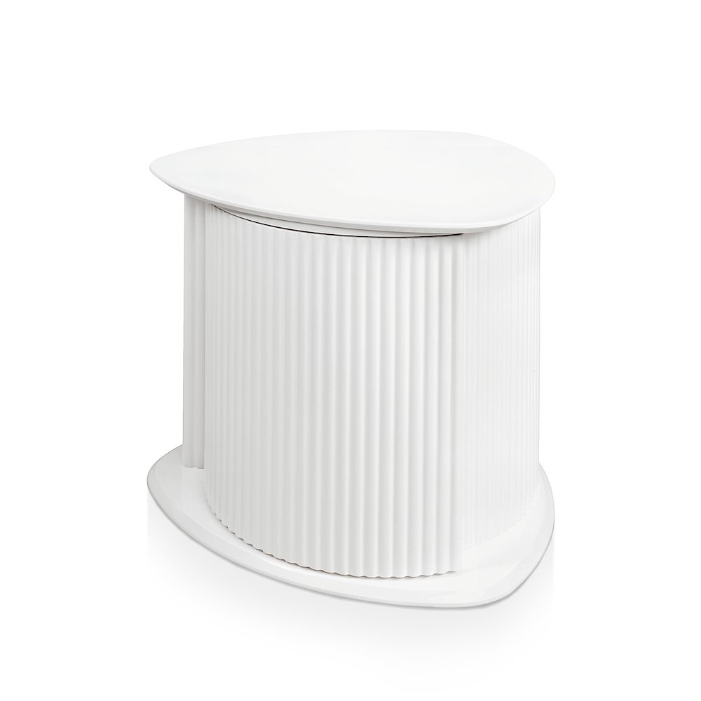 Talo Fluted Pedestal Triangle Storage End Table