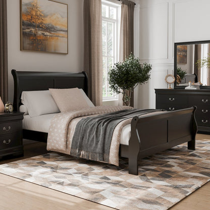 Arabella Traditional Wood Sleigh Bed Frame